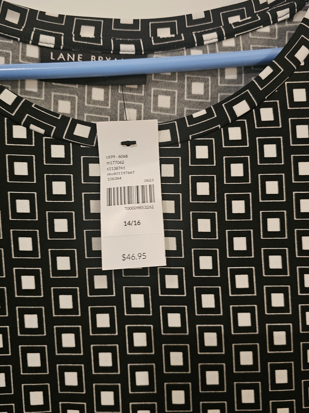 NWT Lane Bryant Black & White Geometric Tunic Blouse - Picture 2 of 11